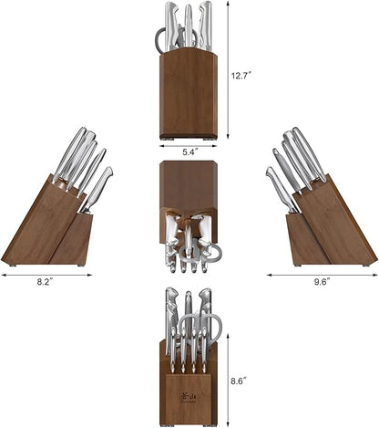 Cangshan Sanford Series 1027150 German Steel 12-Piece Knife Block Set, Acacia