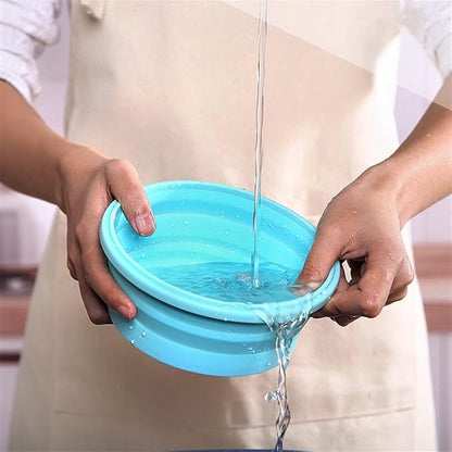 Collapsible Food Storage Containers, Collapsible Bowls with Lids for Camping Kitchen Stuff, RV Accessories for Inside Storage and Organization Camper Must Haves, Space Saving Silicone Bowls