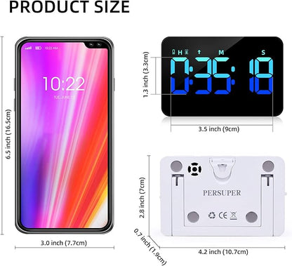 PERSUPER Kitchen Digital Timer, Count Down Up, Rechargeable, Vibration Mode Adjustable Volume and Brightness LED Display, Time Management Cook, Desk, Kids Adults Study Teaching, Kitchen Gadgets Blue