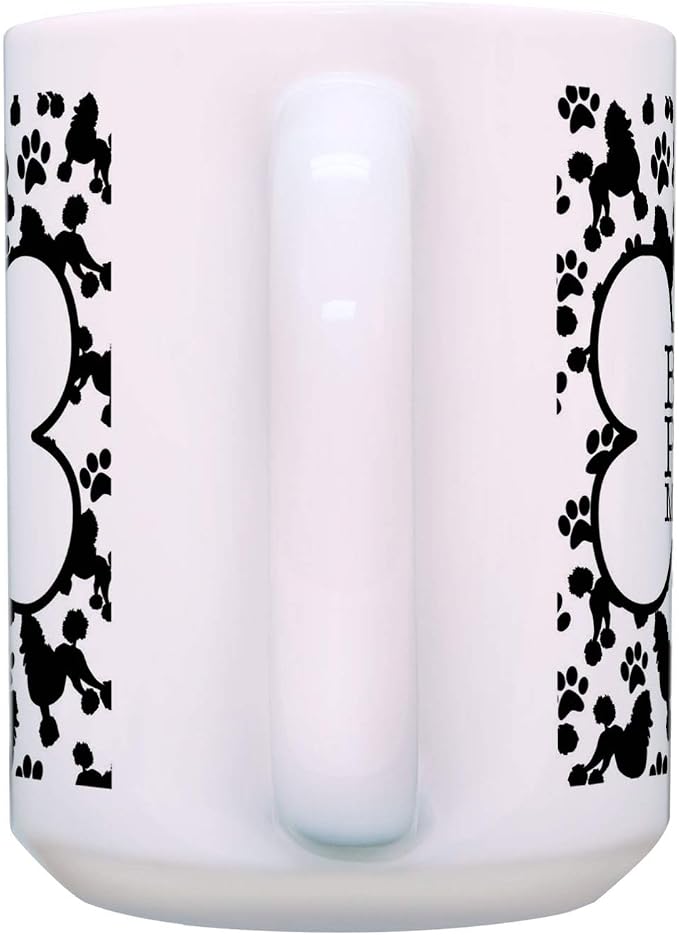 ThisWear Best Poodle Dad and Mom Ever Mug Set Bone and Paw Print Pattern 2 Pack 15-oz Cups 15oz Mugs