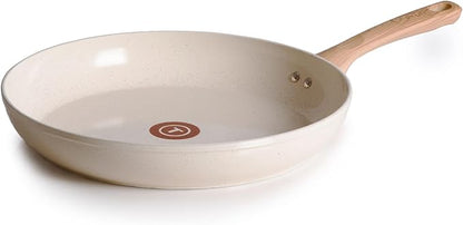 T-Fal Revive Ceramic Nonstick Frying Pan 12 Inch Skillet, Oven Safe to 350°F, Stay-Cool Handle, Kitchen Pots and Pans, Beige Granite