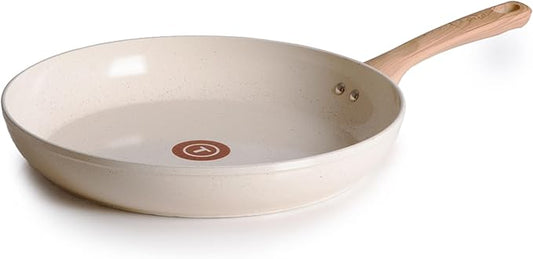 T-Fal Revive Ceramic Nonstick Frying Pan 12 Inch Skillet, Oven Safe to 350°F, Stay-Cool Handle, Kitchen Pots and Pans, Beige Granite