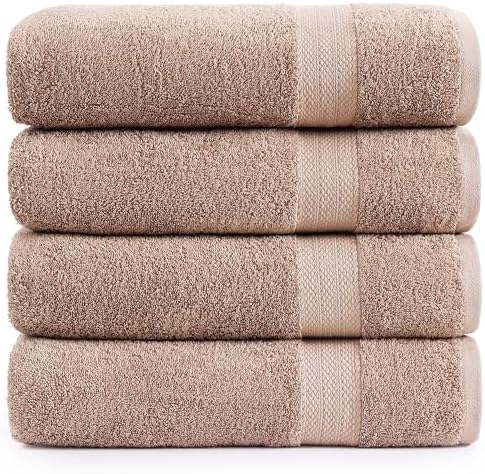 LANE LINEN Large Bath Sheet Set Oversized Soft Absorbent Quick Dry - Taupe