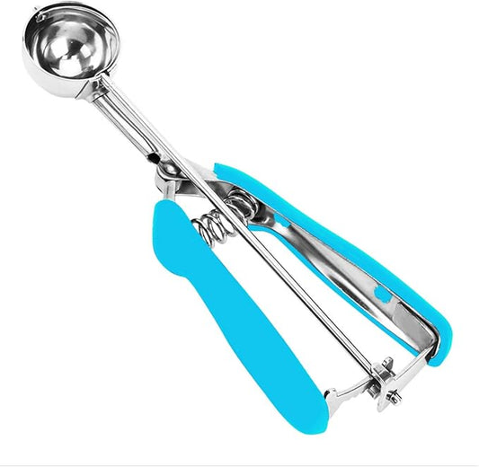 18/8 Stainless Steel Cookie Scoop, Cookie Scoops for Baking, 0.8Tbsp/2.5tsp/12.5ml/0.5oz Cookie Dough Scoop, Ice Cream Scooper with Trigger Release, Cookie Scooper for Baking (Blue)