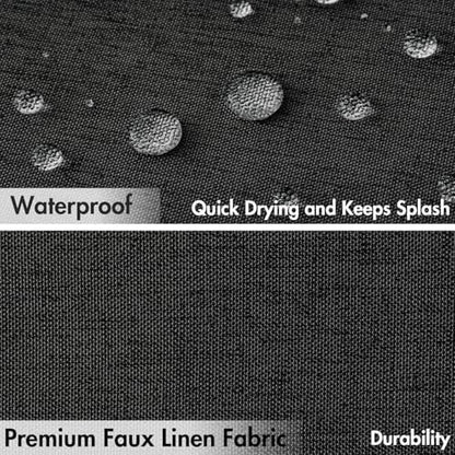 MIULEE 72"x96" Extra Long Scalloped Linen Shower Curtain Black