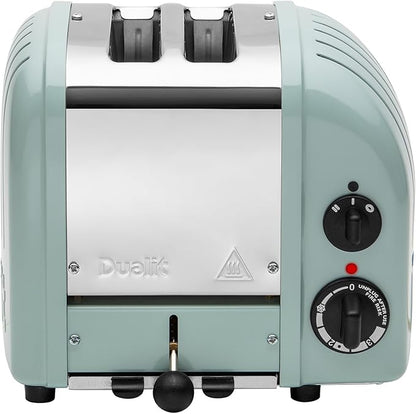 Dualit Classic 2 Slice NewGen Toaster - Stainless Steel - Hand Built in the UK - Replaceable ProHeat elements - Defrost Bread - Mechanical Timer - Eucalyptus Classic Toaster