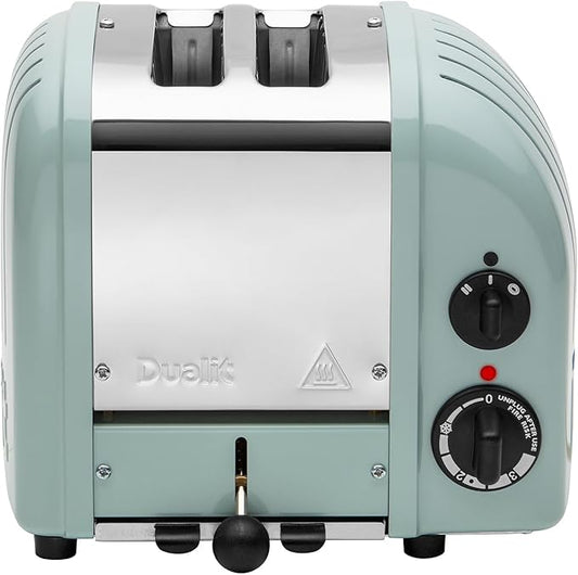 Dualit Classic 2 Slice NewGen Toaster - Stainless Steel - Hand Built in the UK - Replaceable ProHeat elements - Defrost Bread - Mechanical Timer - Eucalyptus Classic Toaster