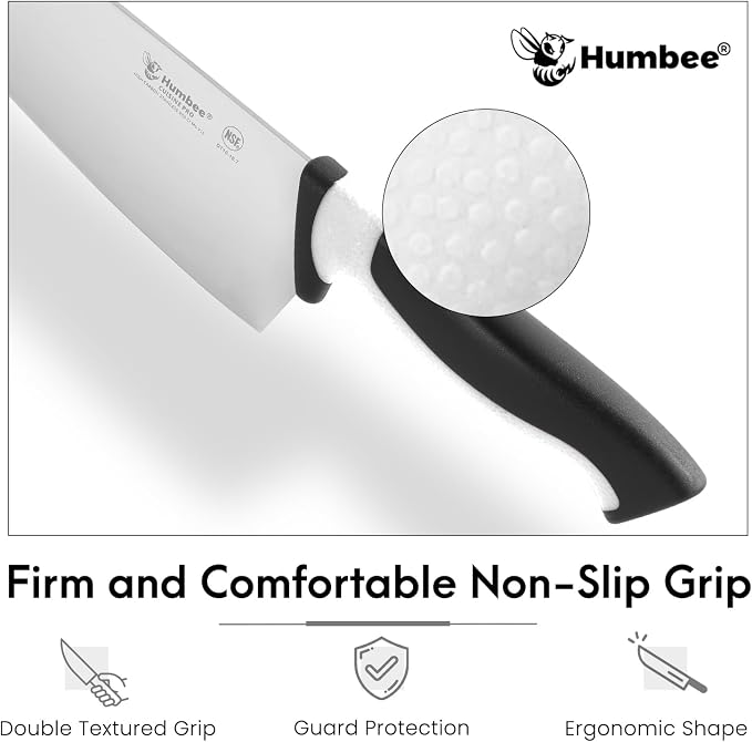 10-Inch Chef Knife, NSF Certified Razor-Sharp High Carbon Stainless Steel Blade – Ergonomic Color Coded Handle, Non-Slip Grip Kitchen Knife, DT-10 Series, White
