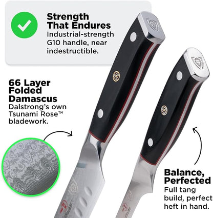Dalstrong Slicing Carving Knife 12 inch + Boning Knife 6 inch - Shogun Series ELITE - Japanese AUS-10V Super Steel - G10 Handle - Fillet Kitchen Cooking Knife - Sheaths Inlcuded