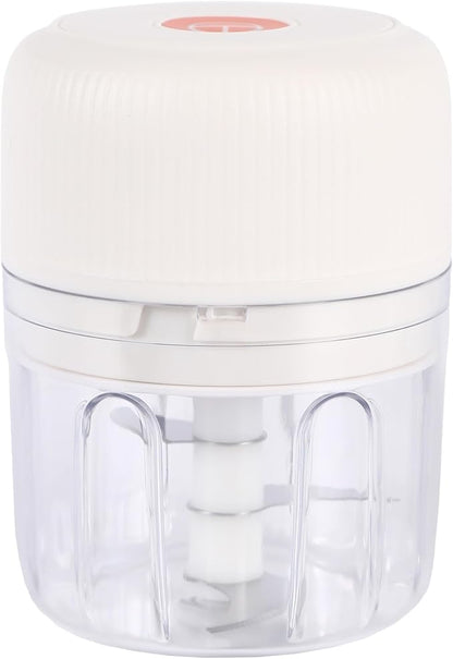 Electric Garlic Chopper, 250ML Food Chopper USB, Mini Vegetable Chopper, Garlic Mincer, Onion Chopper, Portable Small Food Processor (white), EDR00101