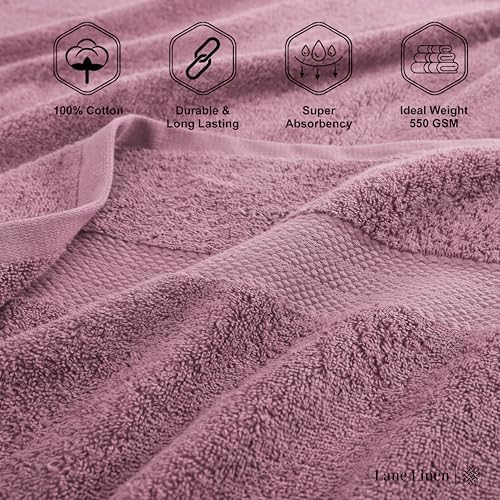 LANE LINEN Large Bath Sheets Oversized Soft Absorbent - Wishful Mauve