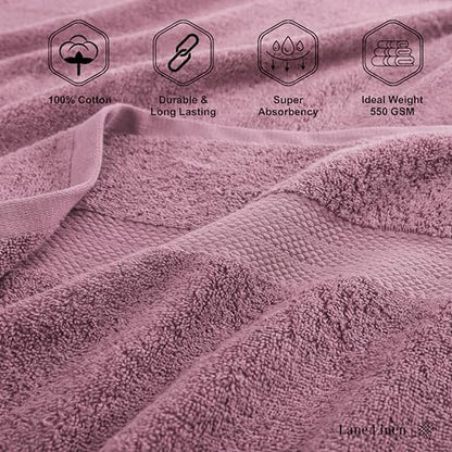 LANE LINEN Large Bath Sheets Oversized Soft Absorbent - Wishful Mauve