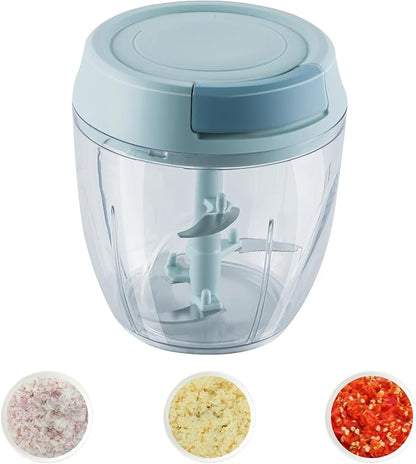 Small Manual Food Processor Protable Meat Salad Fruit Chopper Onion Cutter Garlic Mincer Kitchen Gadgets,900ml