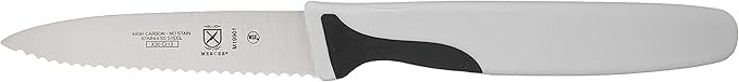 Mercer Culinary M19901P Millennia Black Handle, 3-Inch Slim Serrated, Paring Knife
