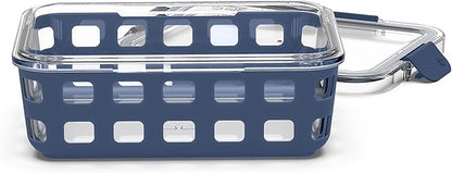 Ello Duraglass Meal Prep Container, 5 cup- Glass Food Storage Container with Silicone Sleeve and Airtight BPA-Free Plastic Lid, Dishwasher, Microwave, and Freezer Safe, Midnight