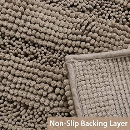 Turquoize Bathroom Rug Set, 2 Piece Soft Absorbent Chenille Bath Rug Set
