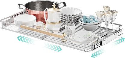 Expandable Pull Out Cabinet Organizer, 23.2-39.9" W x 22.5" D | Adjustable Width, Under Sink Organizer, Drawer Storage Shelves, For Kitchen, Bathroom, Closet, Pantry, Cupboard