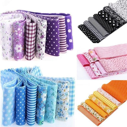 7Pcs Top Cotton Craft Fabric Bundle Squares Patchwork,DIY Sewing Scrapbooking Quilting Floral Dot Pattern Craft and Hobby Fabric,Fabric Arts,Crafts and Sewing10 x 10" (25cm x 25cm) (Pink)