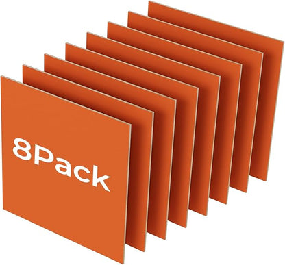 8 Pack Orange Basswood for Laser Cutting, 12"x12"x1/8" (3 mm) Double-Sided Colored Plywood Sheets, for Laser Engraving, DIY Craft Wood & School Projects
