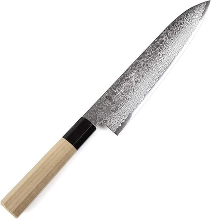 Japanese Chef Knife Damascus ZA18 69 Layer Octagonal Magnolia Wood Handle, Gyuto 8.3-inch (210mm)