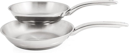 BergHOFF Belly Shape 18/10 Stainless Steel 12Pc Cookware Set, Metal Lids, Fast, Evenly Heat, Induction Cooktop Ready