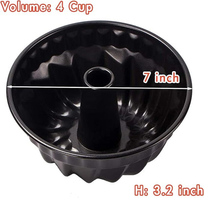 Webake 7 Inch Fluted Tube Pan Non-stick, Heavy Duty Carbon Steel Kugelhopf Cake Baking Mold for 6QT 8QT Insta Pot