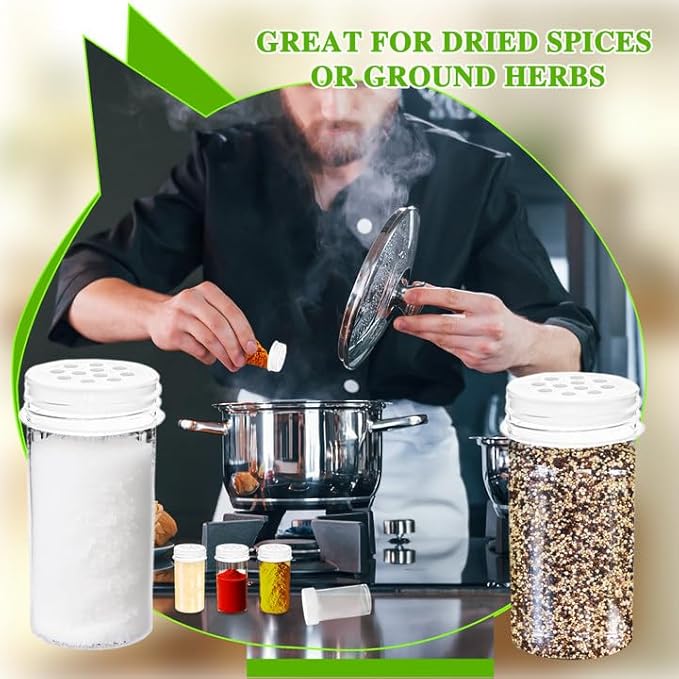 30 Pack 1 oz Mini Plastic Spice Jars with White Caps Clear Empty Spice Bottles with Sifters Small Seasoning Containers for Travel Storing Spice Seasoning Powders