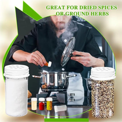 30 Pack 1 oz Mini Plastic Spice Jars with White Caps Clear Empty Spice Bottles with Sifters Small Seasoning Containers for Travel Storing Spice Seasoning Powders