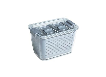 Kitchen Spaces Small Colander Stackable Food Storage Bin, Grey