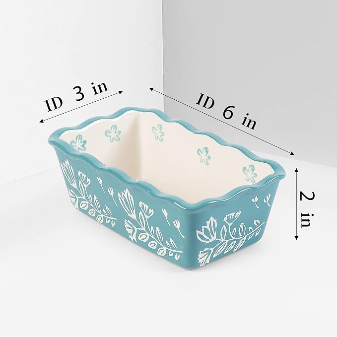 Mini Loaf Pan Bread Pan Ceramic Loaf Pans for Baking Bread Mini Bread Loaf Pans 4-Pieces Bread Baking Pan