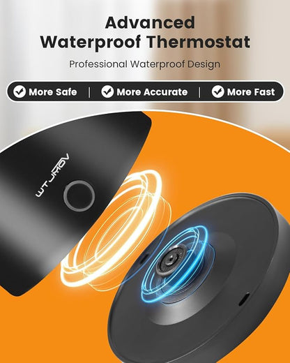 WTJMOV Electric Kettle Stainless Steel, 1.0L Small Water Boiler 1200W Fast Boiling, Double Wall Tea Kettle Pot Automatic Shut Off, Durable Coffee & Tea Maker/Warmer/Heater Black