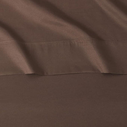 Amazon Basics Lightweight Super Soft Easy Care Wrinkle Free Microfiber 3 Piece Bed Sheet Set with 14-Inch Deep Pockets, Twin, Chocolate, Solid