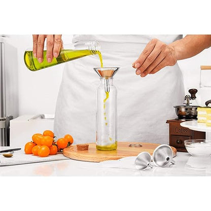 Small Funnels for Filling Bottles, 3 Pcs Stainless Steel Kitchen Funnel Set, Food Grade Mini Metal Funnel for Transferring Essential Oils, Liquid, Fluid, Dry Ingredients & Powder, Durable and Dishwash