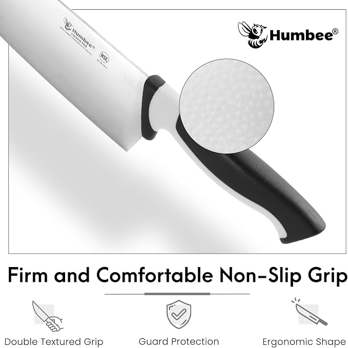 12-Inch Chef Knife, NSF Certified Razor-Sharp High Carbon Stainless Steel Blade – Ergonomic Color Coded Handle, Non-Slip Grip Kitchen Knife, DT-10 Series, White