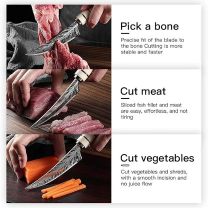 Chef Knife,8.6" Professional Kitchen Knife for Cooking,Made of Stainless Steel,Ultra Sharp for Cutting food,with Ergonomic Handle,for Home & Restaurant White