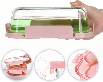 Glass Meal Prep Containers 10 Pack, Food Storage Containers with Snap Locking Lids Airtight Built in Air Vents, Glass Containers for Lunch, Microwave/Dishwasher Safe, Pink