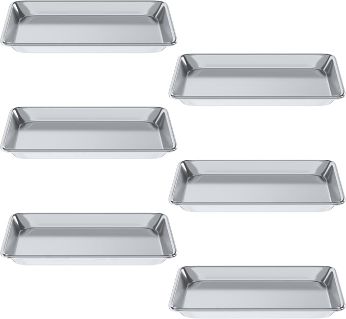 Pack of 6 | 10 in. x 13 in. Quarter Size Aluminum Bun. / Sheet Pan | Ideal for baking, roasting, cooling, prepping, or storing - a must-have in restaurants, bakeries, and busy kitchens.