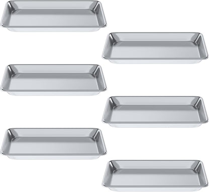 Pack of 6 | 10 in. x 13 in. Quarter Size Aluminum Bun. / Sheet Pan | Ideal for baking, roasting, cooling, prepping, or storing - a must-have in restaurants, bakeries, and busy kitchens.