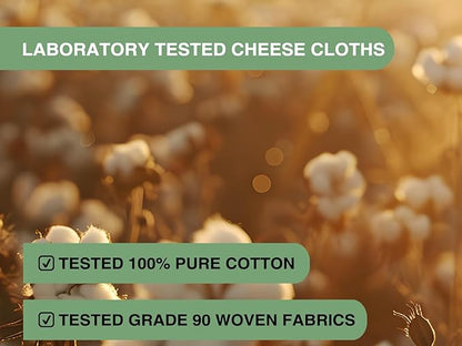 Olicity Cheese Cloths, Grade 90, 45 Sq Feet, Reusable Cheese Cloth with Closed Edges Unbleached Cotton Cheesecloth for Straining, Fine Mesh Fabric Muslin Cloth for Cooking, Baking, Milk,Crafts-5 Yards