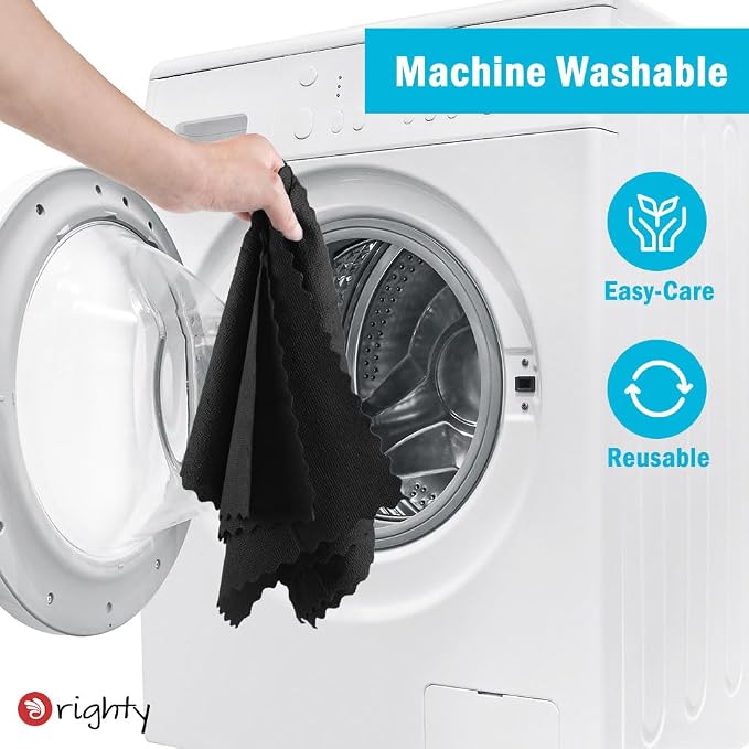 Orighty Microfiber Cleaning Cloth Bulk, 50 Pack Shop Towels, Reusable Cleaning Rags, Lint Free Microfiber Towels for Cars, Home & Kitchen, 12x12 Inch, Black