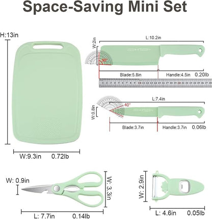 SUJAYU 5 in 1 Mini Knife and Cutting Board Set, Pink, Compact, Stainless Steel, One Size, Adult, Indoor/Outdoor Use