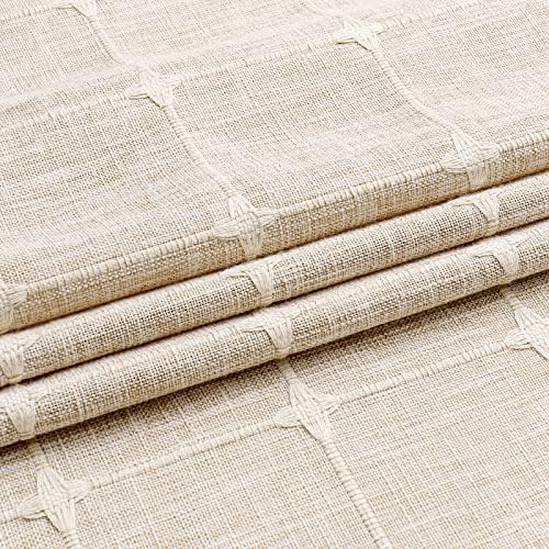 Boho Farmhouse Classic Plaid Linen Tassel Shower Curtain Grey,72x84