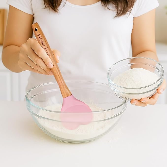 Funny Wooden Spoons for Cooking Bout to Stir Up Some Shit Laser Engraver Gifts Personalized Home Kitchen Long Handle Spoons for Cooking Tools Heart-Shaped Silicone Spatula
