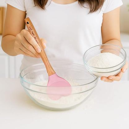 Funny Wooden Spoons for Cooking Bout to Stir Up Some Shit Laser Engraver Gifts Personalized Home Kitchen Long Handle Spoons for Cooking Tools Heart-Shaped Silicone Spatula