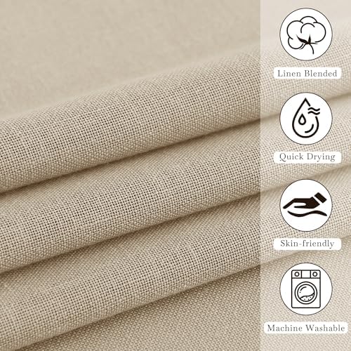 KGORGE Linen Blend Semi-Sheer Shower Curtains Lightweight for Bathroom