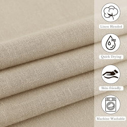 KGORGE Linen Blend Semi-Sheer Shower Curtains Lightweight for Bathroom