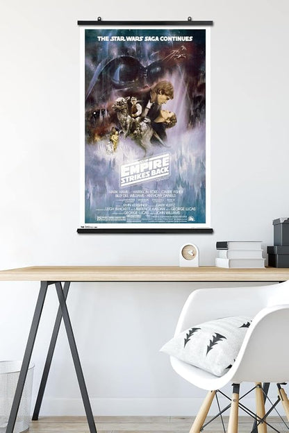 Trends International Star Wars: The Empire Strikes Back - The Saga Continues One Sheet Wall Poster, 22.375" x 34", Premium Poster & Clip Bundle