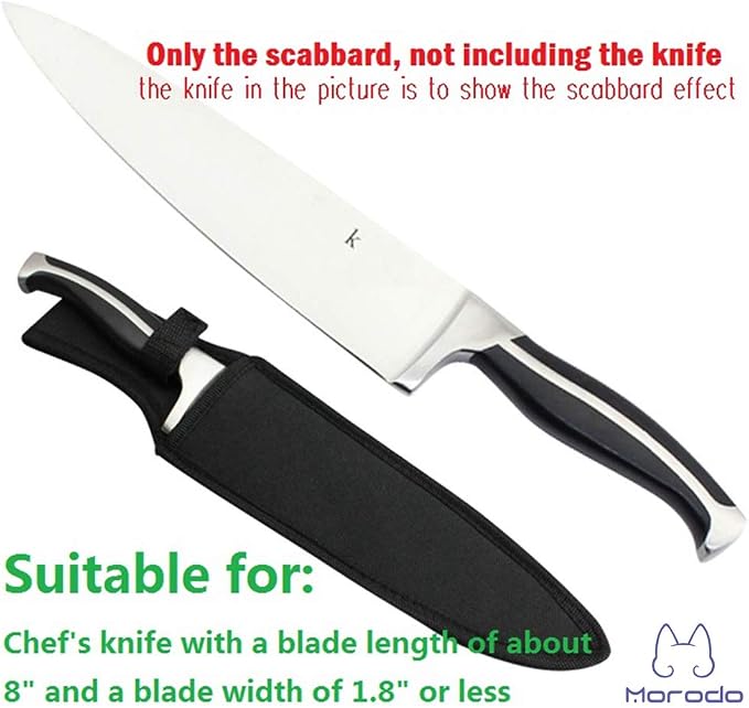 Morodo 8" Chef Knife Scabbard Sheath (Black Nylon)