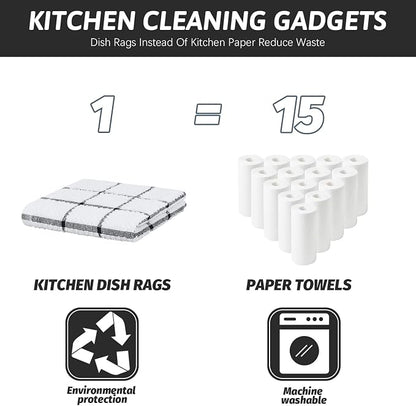 Nialnant 100% Cotton Terry Kitchen Cleaning Rags,Soft Absorbent Dish Cloths for Washing Dishes,Quick Drying Dish Towels-12x12 in,12 Pack