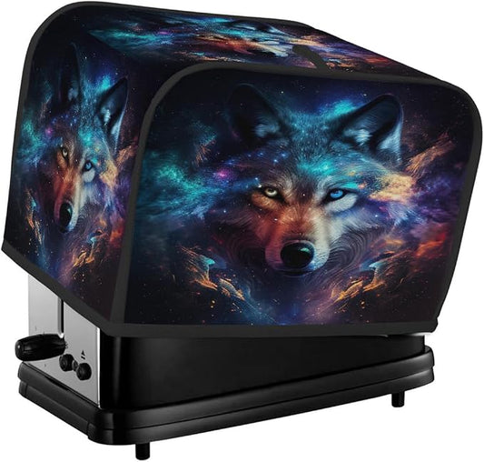 Toaster Cover 2 Slice Wide Slot Galaxy WolfBread Toaster Oven Dustproof Cover Small Appliance Kitchen Covers Dust and Fingerprint Protection for Women Gift 2 Slice